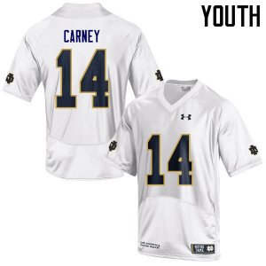 Notre Dame Fighting Irish Youth J.D. Carney #14 White Under Armour Authentic Stitched College NCAA Football Jersey QPC2799CD